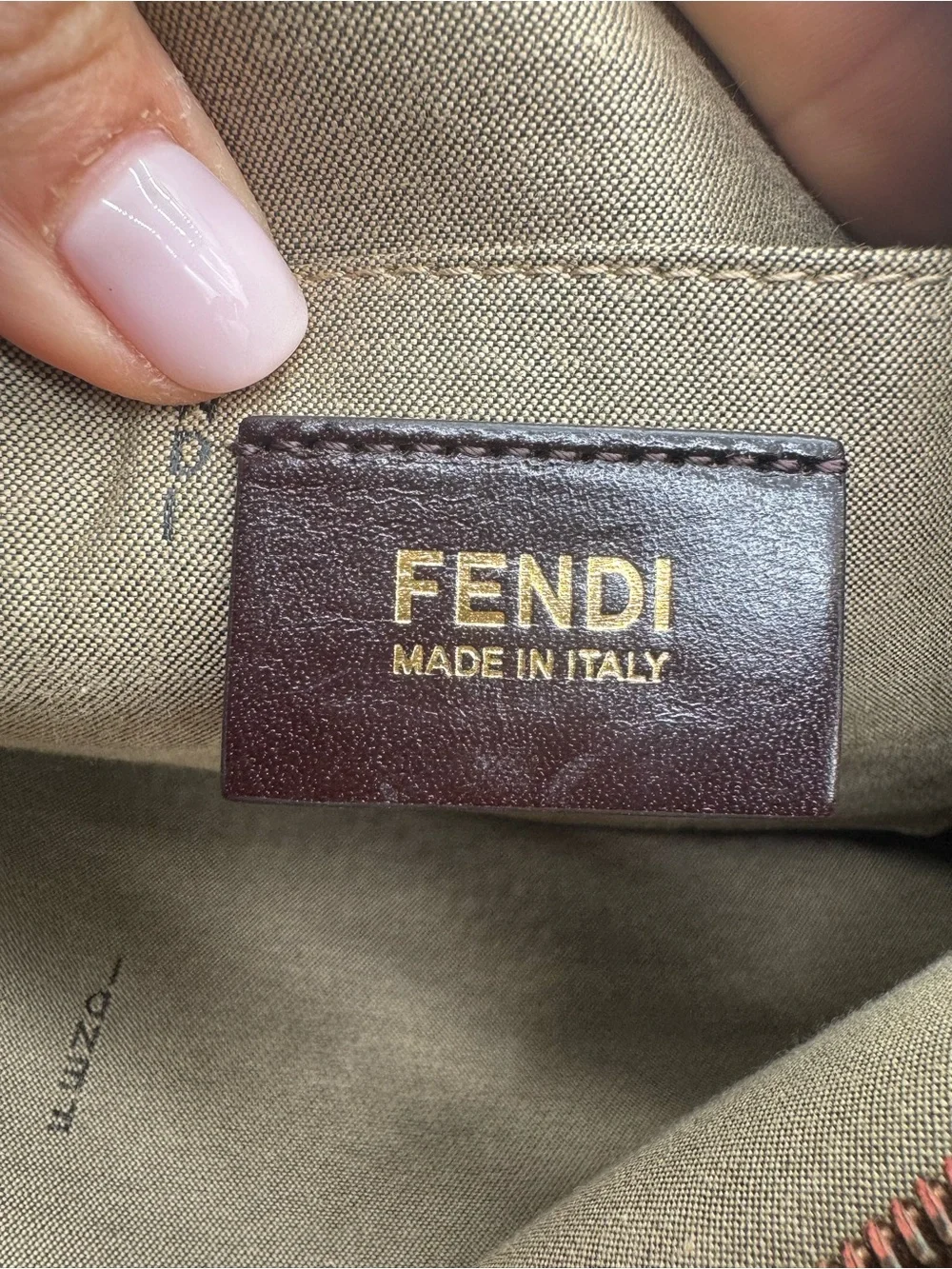 Fendi Brown Zucca  Bag with Gold Hardware